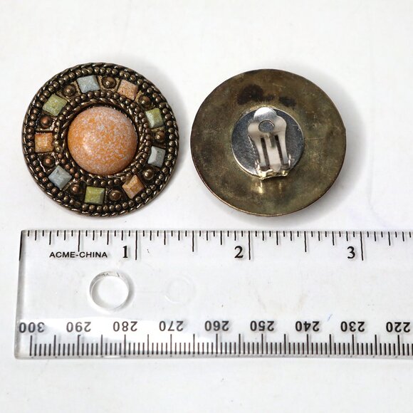 Vintage 1980s Statement Clip Earrings Lot of 4 Pairs Large Disco Retro Glam - Picture 11 of 12